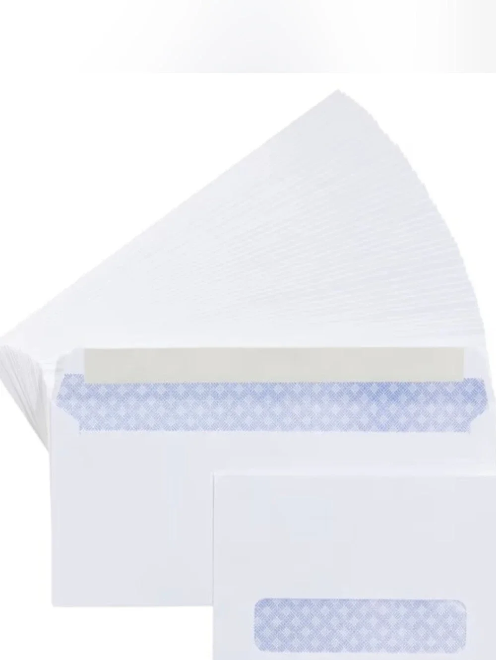 125 x #10 Self-Seal White Business Envelopes with Left Window - 4 1⁄8 x 9 1⁄2